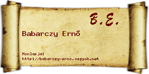 Babarczy Ernő névjegykártya