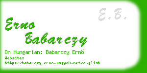erno babarczy business card